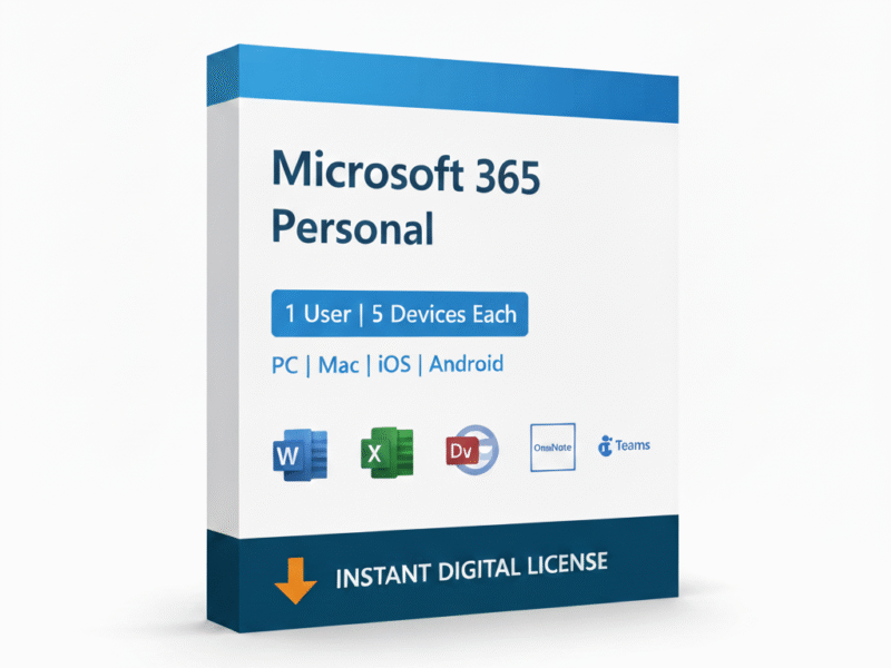 Buy Microsoft 365 Family License – 1 Year Subscription Key | 5 Devices (PC/Mac/iOS/Android) – Instant Digital Delivery