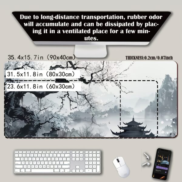 XXL Non-Slip Gaming & Office Desk Mat – Extended Keyboard and Mouse Pad with Rubber Base, Durable PC & Computer Desk Pad