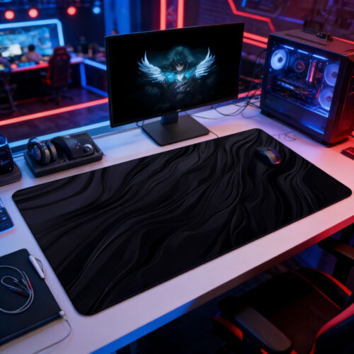 Large Esports Gaming Mouse Pad – Extra-Large Desk Mat with Premium Ripple Texture, Non-Slip Rubber Base, Washable & Stain-Resistant